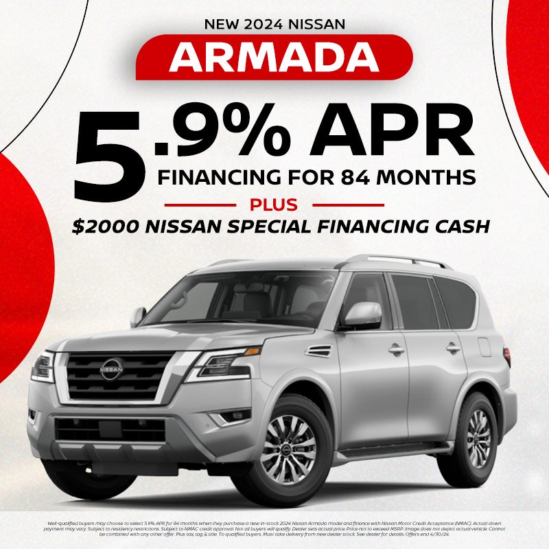 2023 Nissan Armada 5.9% for 84 Months with $2000 bonus