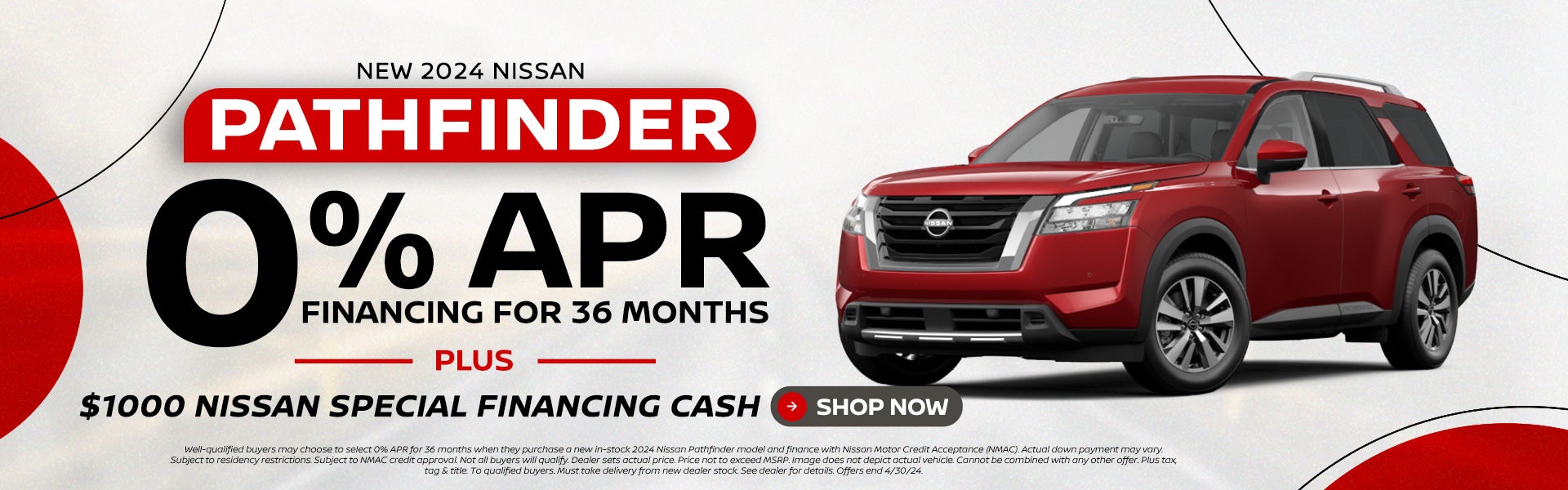 2024 Nissan Pathfinder 0% for 36 Months with $1000 Nissan Ca