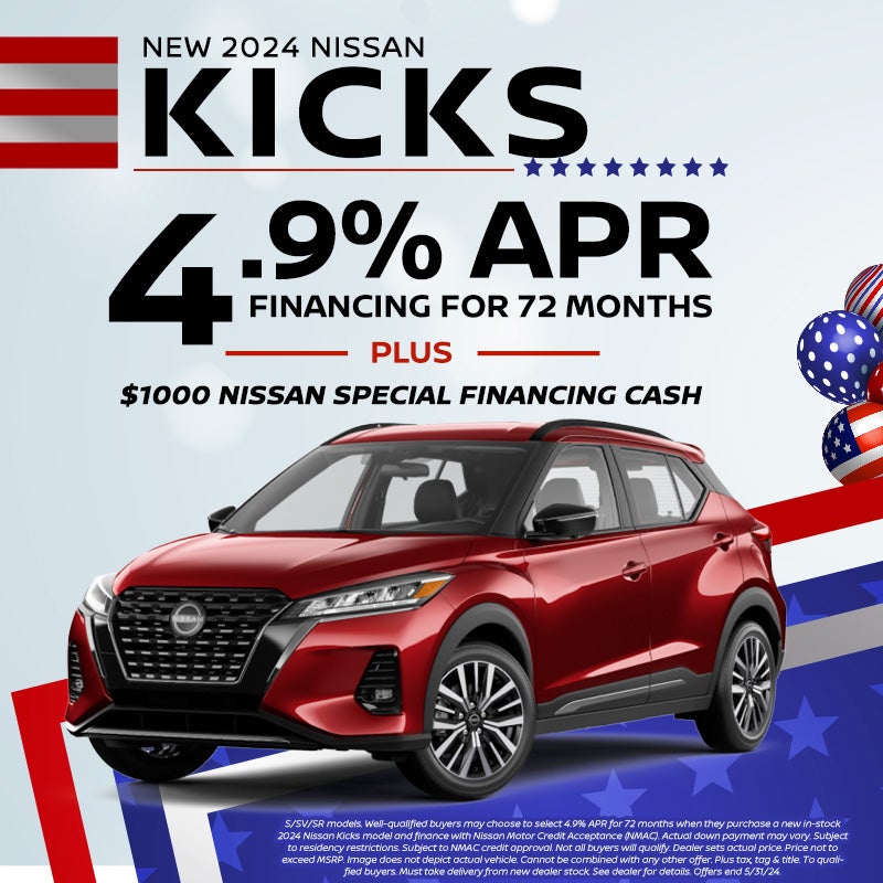 2024 Nissan KICKS 4.9% with $1000 Customer Bonus Cash